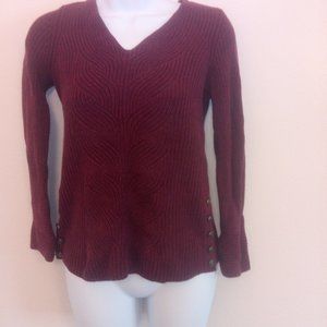 Sonoma Burgundy Sweater with Anchor Buttons